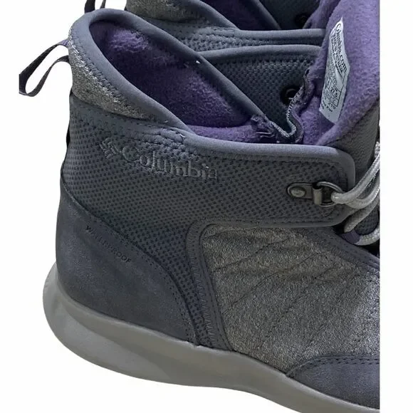 Columbia Nikiski Boots 503 Winter Snow Insulated Waterproof Purple Gray 10.5 - Picture 7 of 10